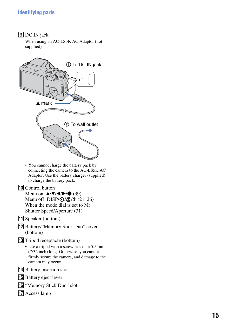 Sony DSC-H3 User Manual | Page 15 / 123