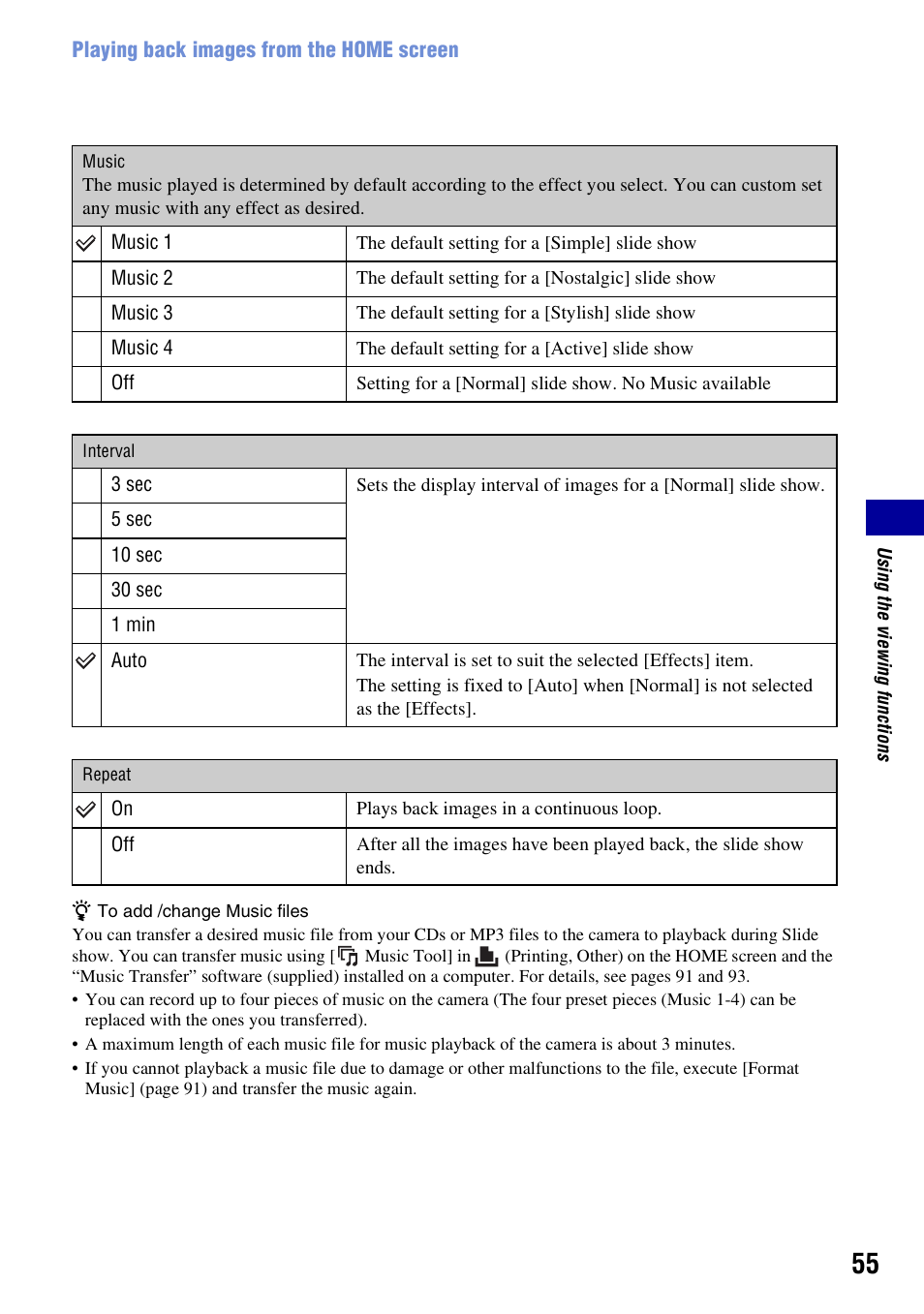 Sony DSC-H3 User Manual | Page 55 / 123