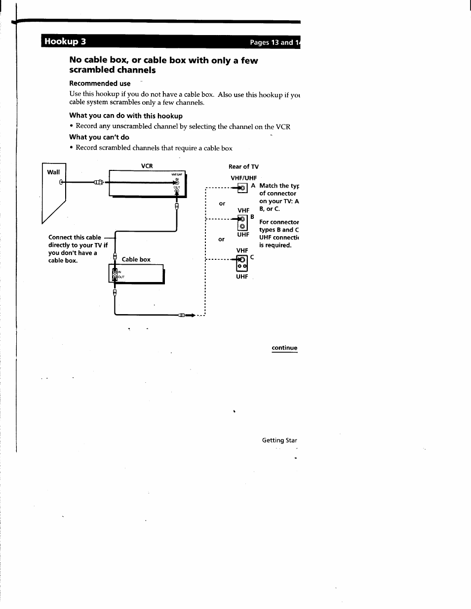 Recommended use, What you can do with this hookup, Hookup 3 | Sony SLV-677HF User Manual | Page 13 / 53