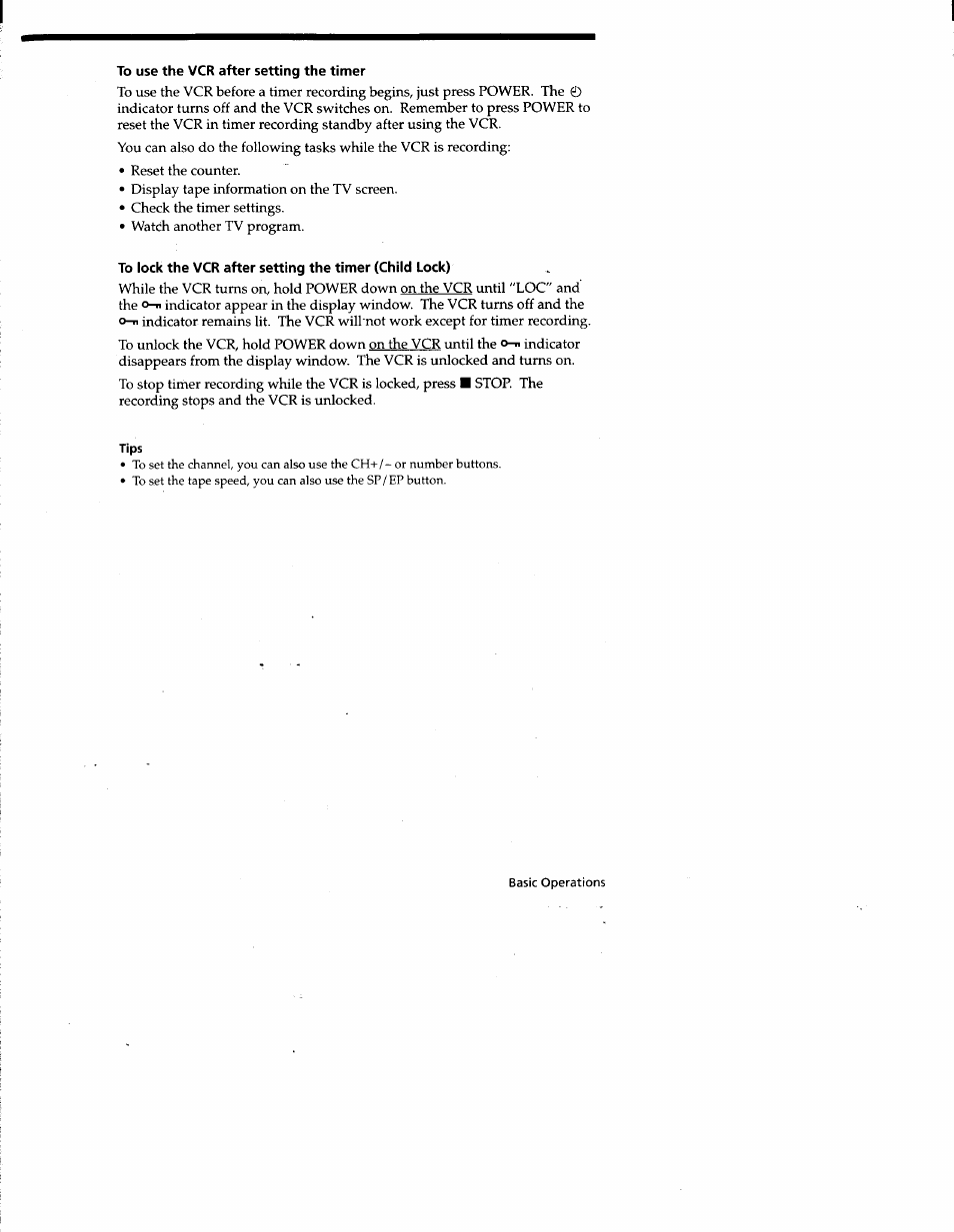 To use the vcr after setting the timer | Sony SLV-677HF User Manual | Page 33 / 53