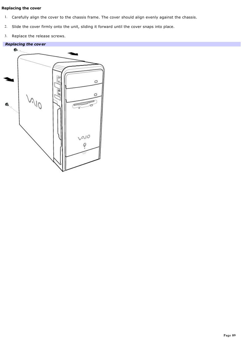 Sony PCV-RS710GX User Manual | Page 89 / 180