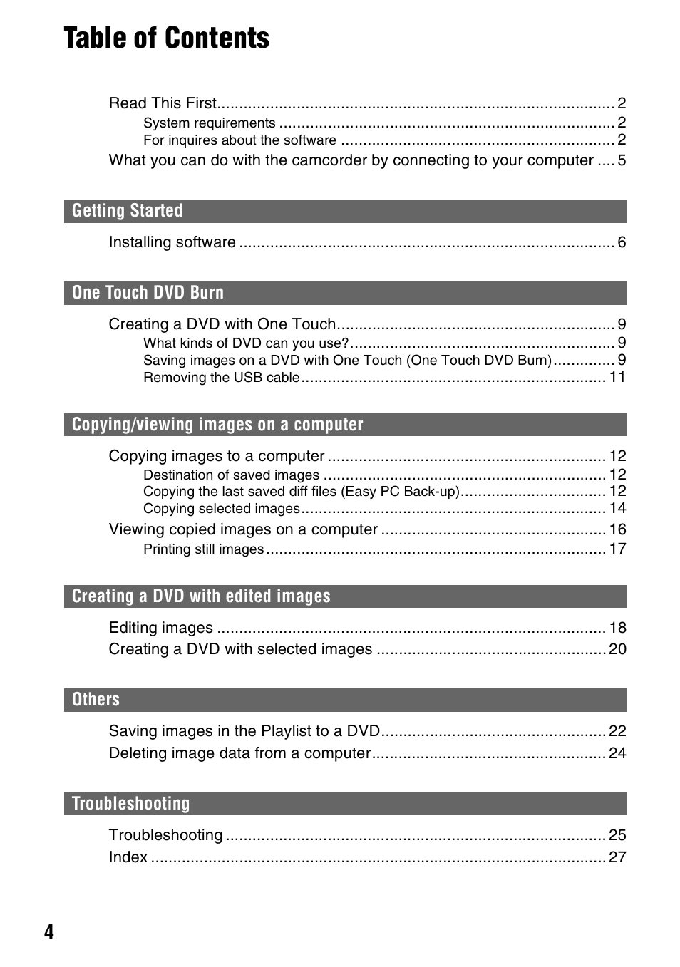 Sony DCR-SR100 User Manual | Page 4 / 27