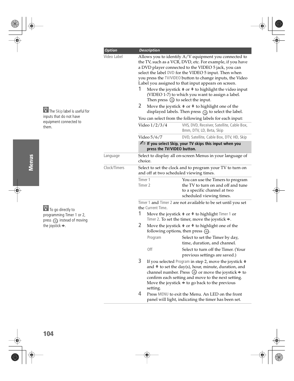 Sony KDP-65WS550 User Manual | Page 105 / 122