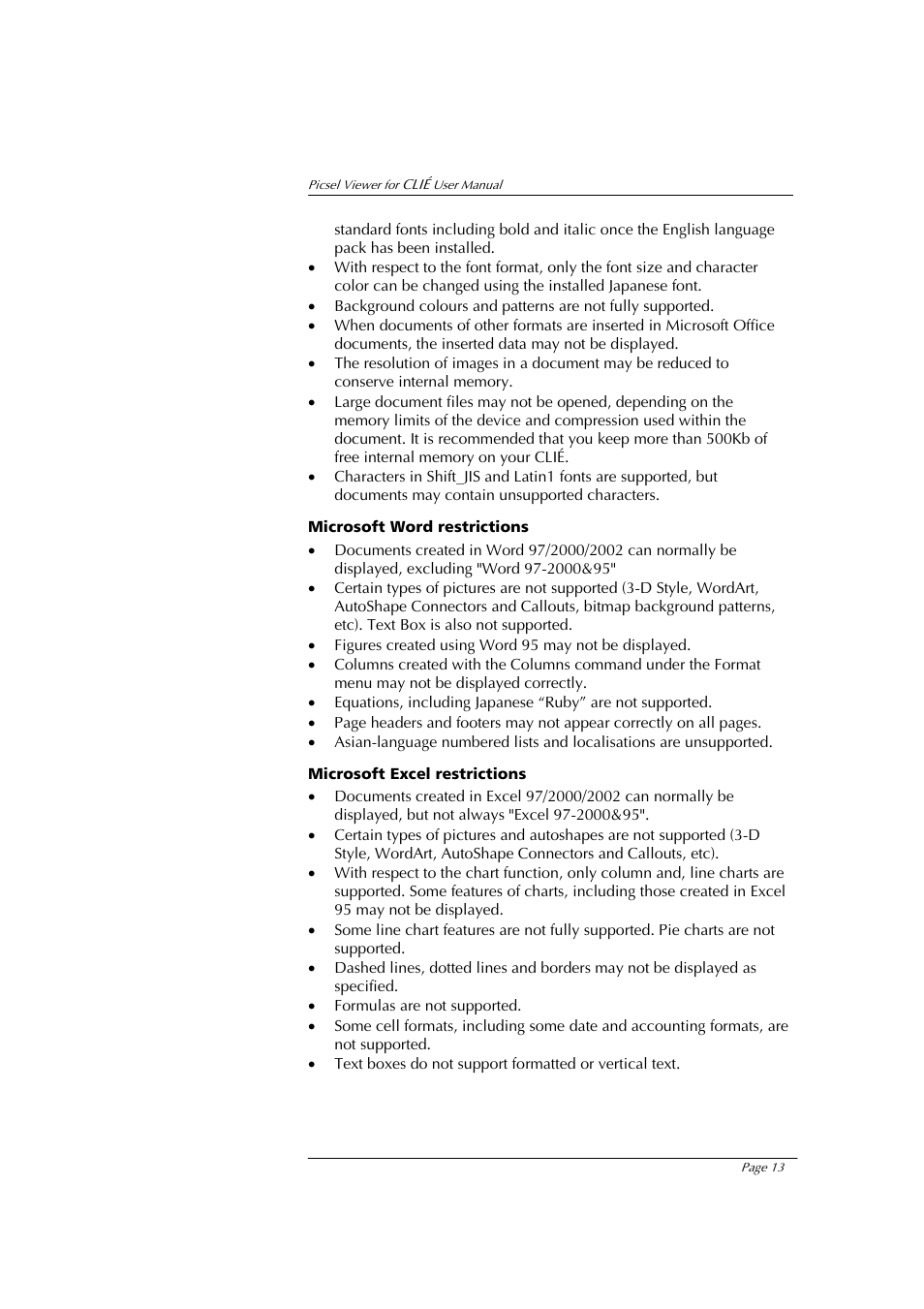 Sony PEG-NX80V User Manual | Page 13 / 23