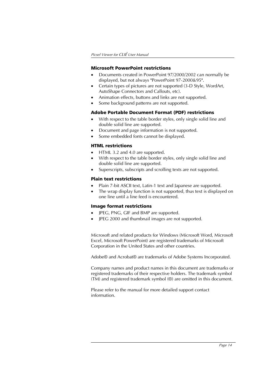 Sony PEG-NX80V User Manual | Page 14 / 23