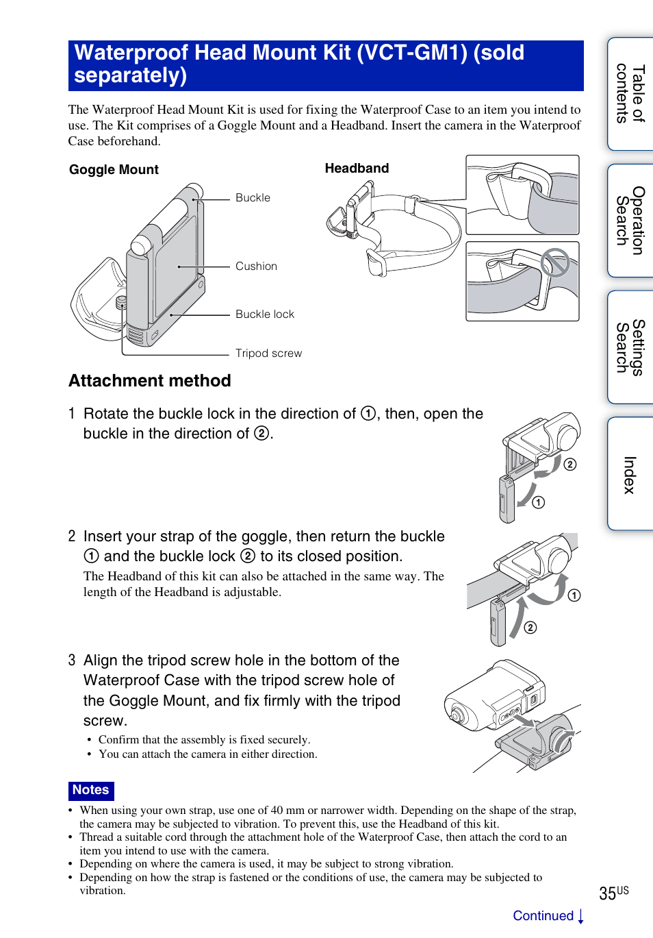 Attachment method | Sony HDR-AS10 User Manual | Page 35 / 60