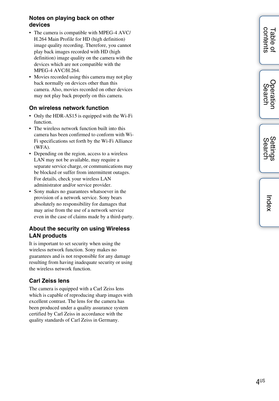 Sony HDR-AS10 User Manual | Page 4 / 60