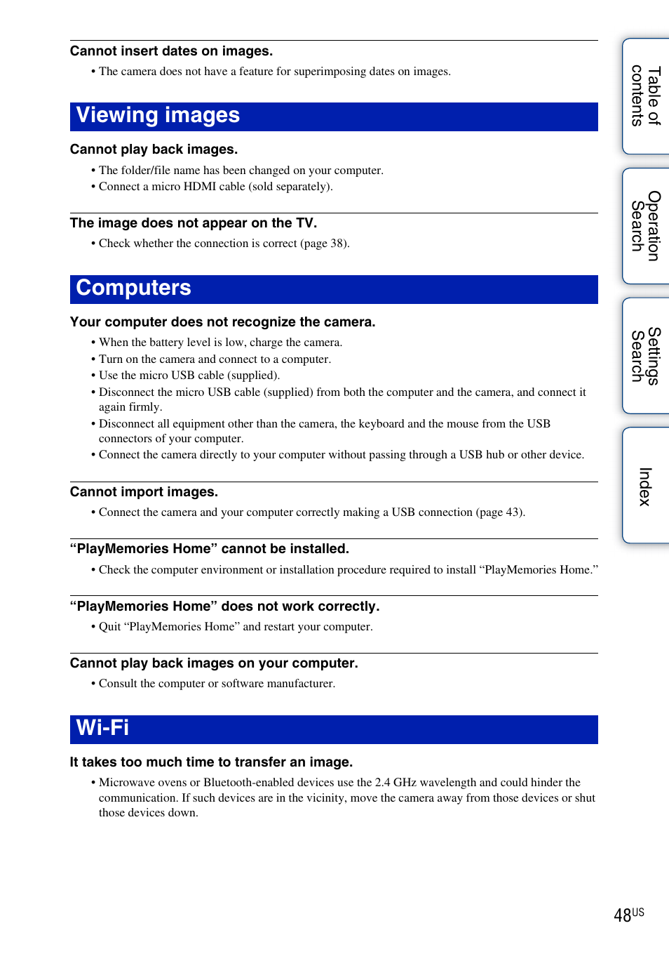 Viewing images computers wi-fi | Sony HDR-AS10 User Manual | Page 48 / 60