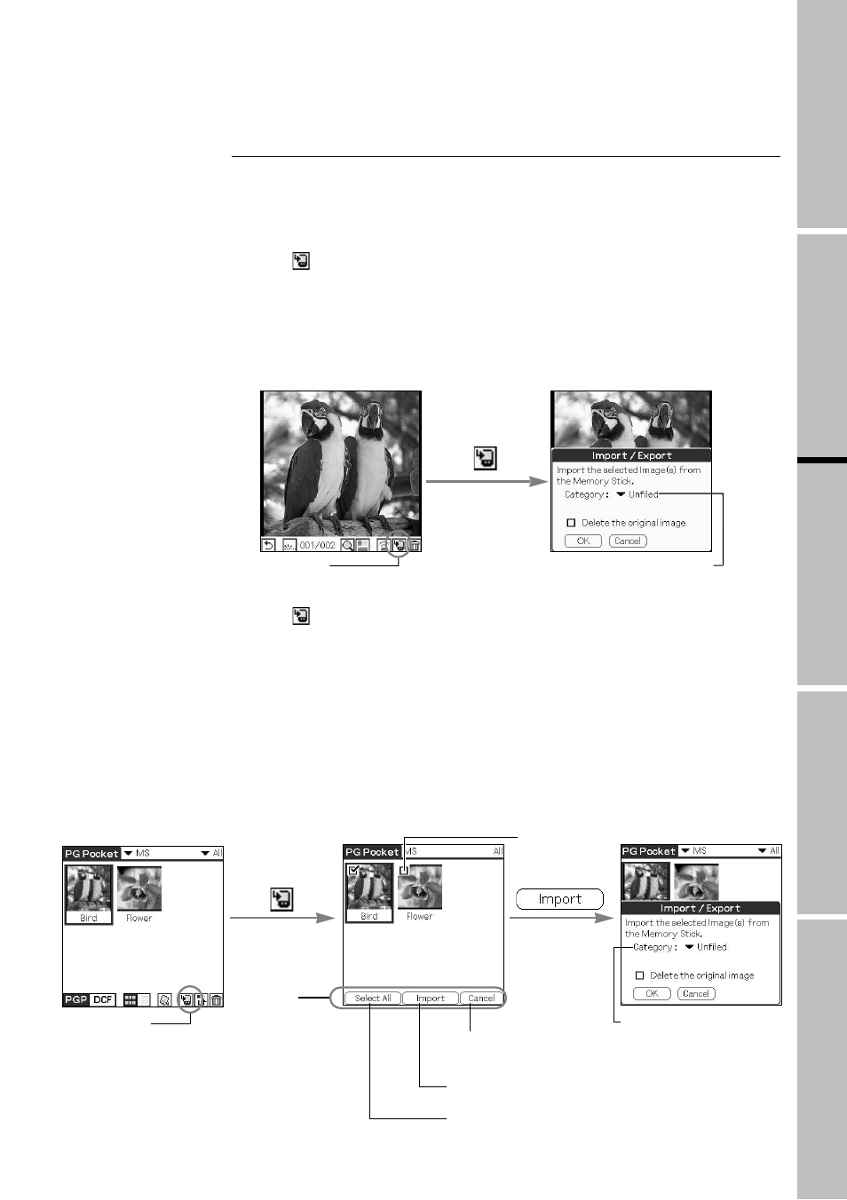 Import | Sony PEG-N760C User Manual | Page 19 / 29
