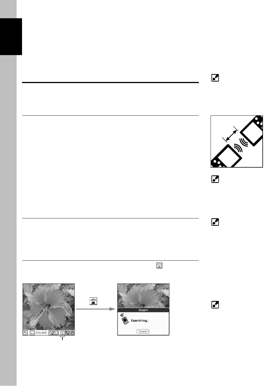 Beam pictures to another clie handheld, Preparations, Selecting a picture | Beam a picture, Advanced functions of picturegear pocket | Sony PEG-N760C User Manual | Page 22 / 29