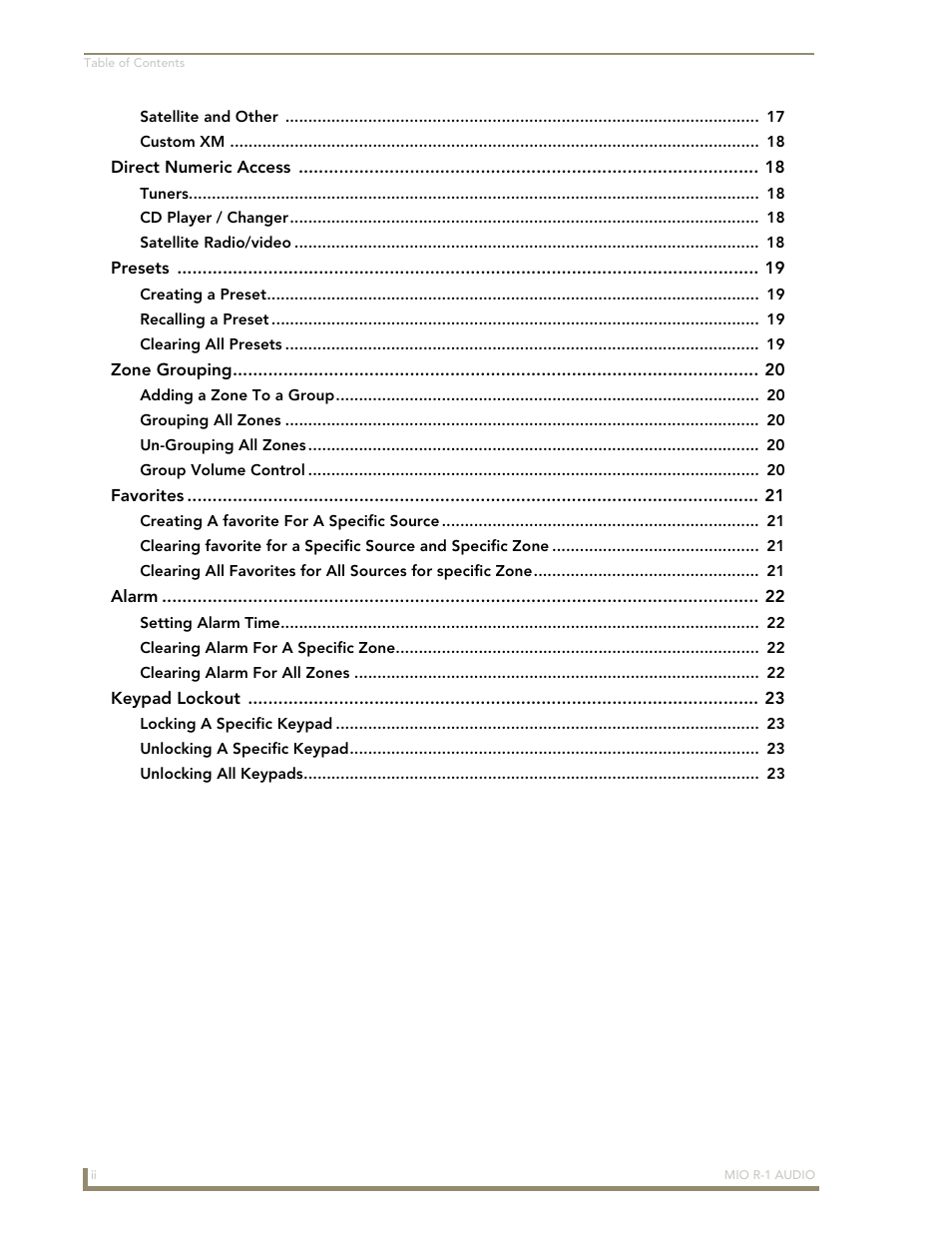 AMX MIO R-1 AUDIO FG147-04 User Manual | Page 4 / 30