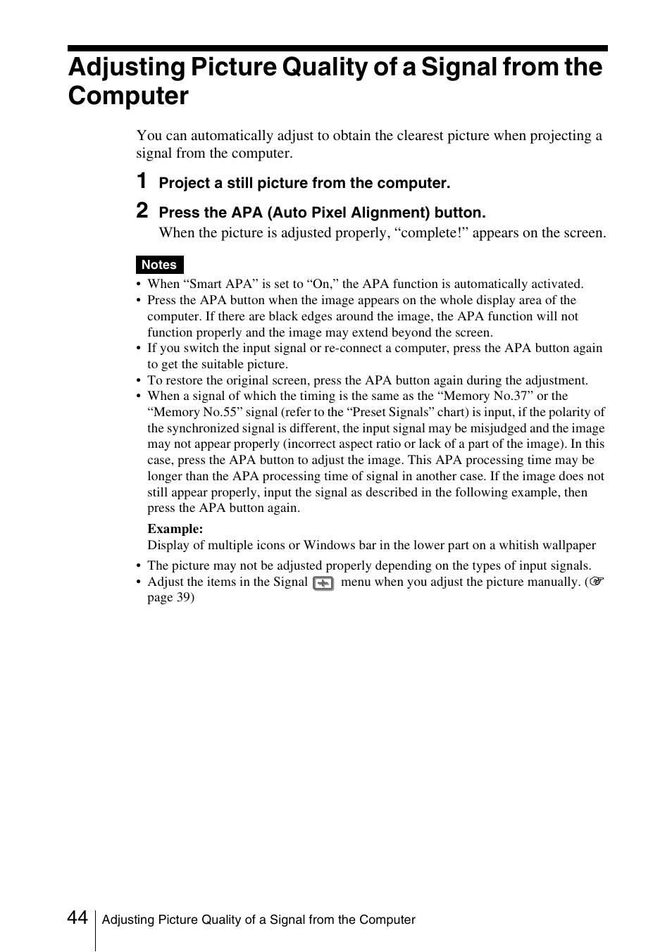 Sony VPL-HS51A User Manual | Page 44 / 68