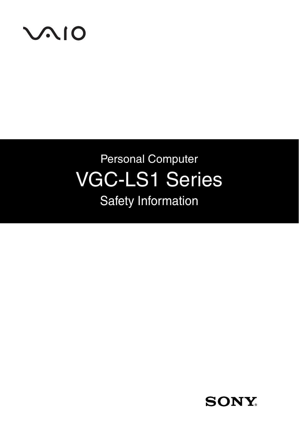 Sony VGC-LS1 User Manual | 16 pages