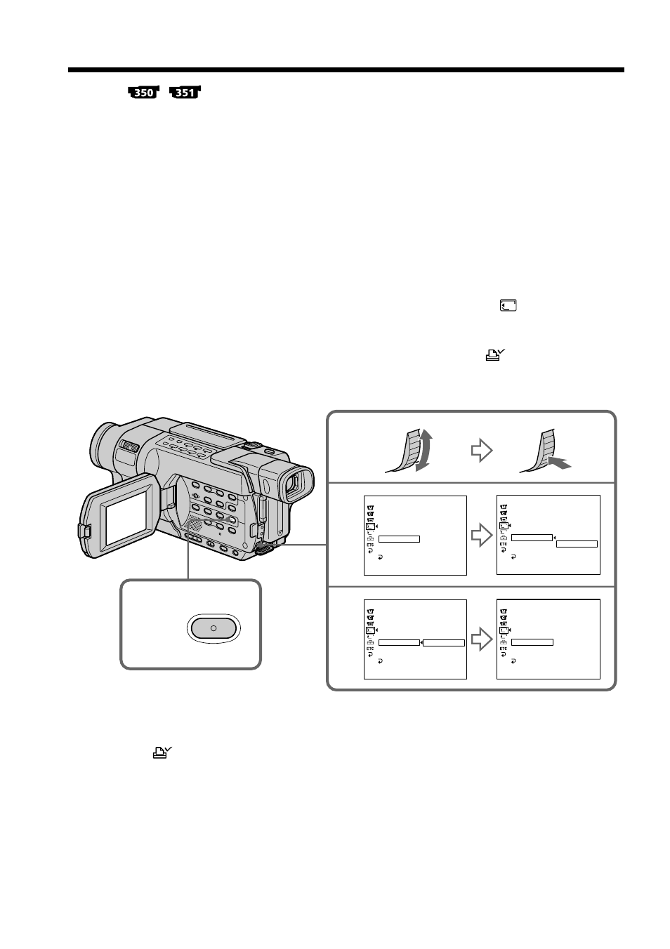 Writing a print mark – print mark, Menu | Sony DCR-TRV250 User Manual | Page 180 / 268