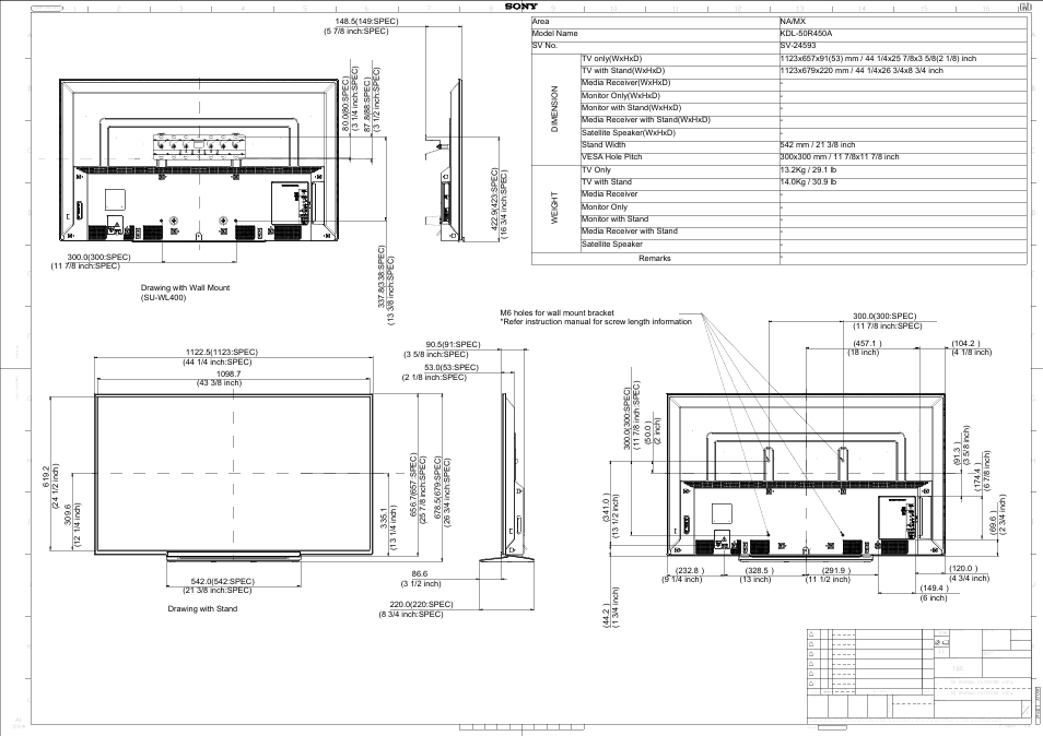 Sony KDL-50R450A User Manual | 1 page