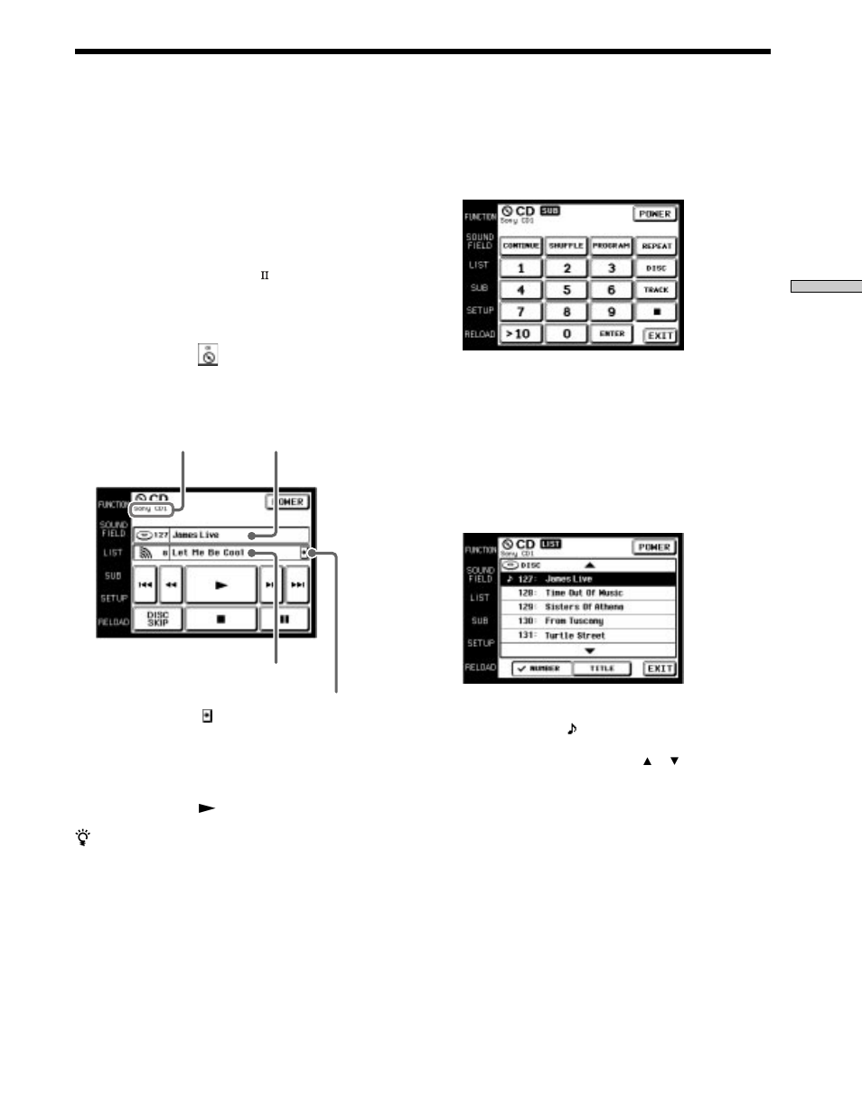 Exemplo: operação de um leitor de cds | Sony RM-TP503 User Manual | Page 109 / 132