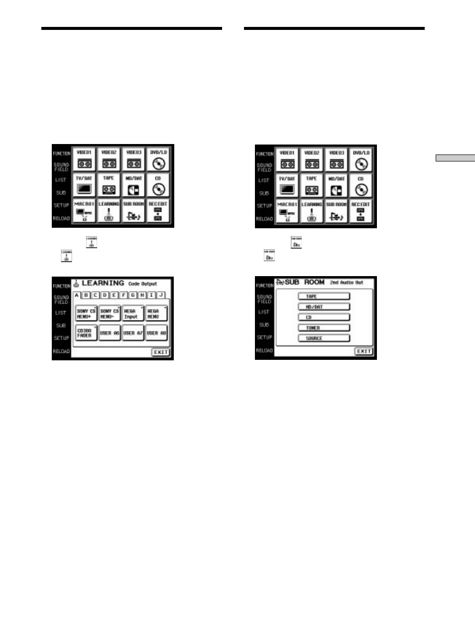 Utilização de um comando aprendido | Sony RM-TP503 User Manual | Page 113 / 132