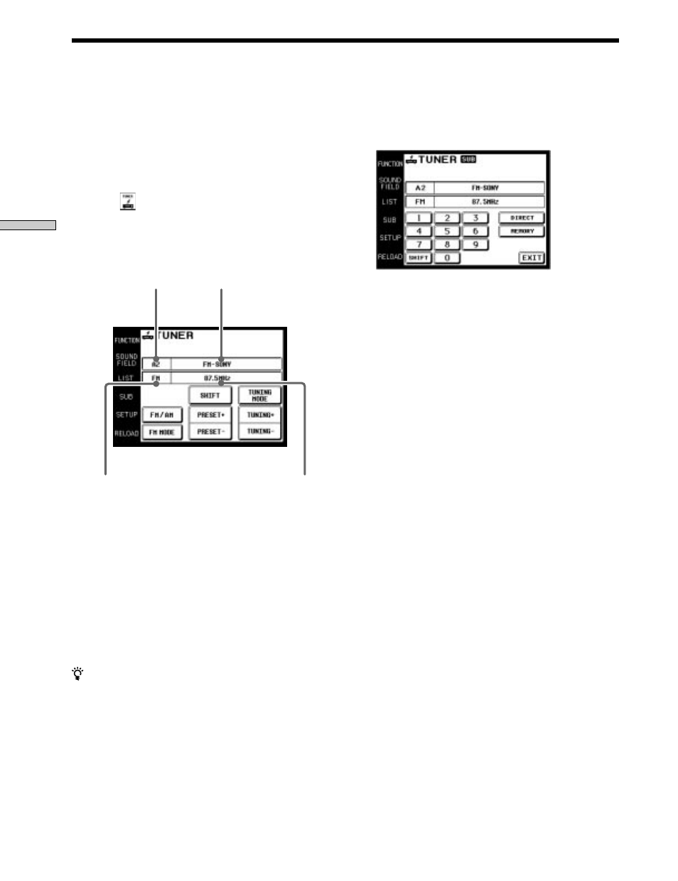 Example: operating the tuner | Sony RM-TP503 User Manual | Page 14 / 132