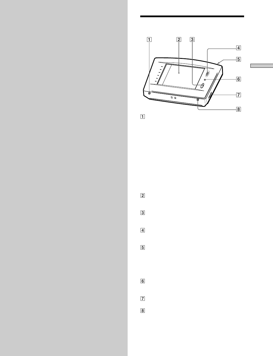 Ubicación de partes y operaciones básicas, Panel frontal | Sony RM-TP503 User Manual | Page 73 / 132