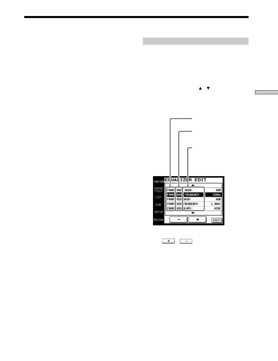 Ajuste de los campos acústicos | Sony RM-TP503 User Manual | Page 85 / 132