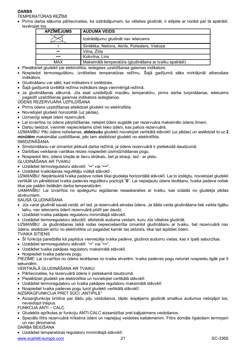 Scarlett SC-336S User Manual | Page 21 / 29