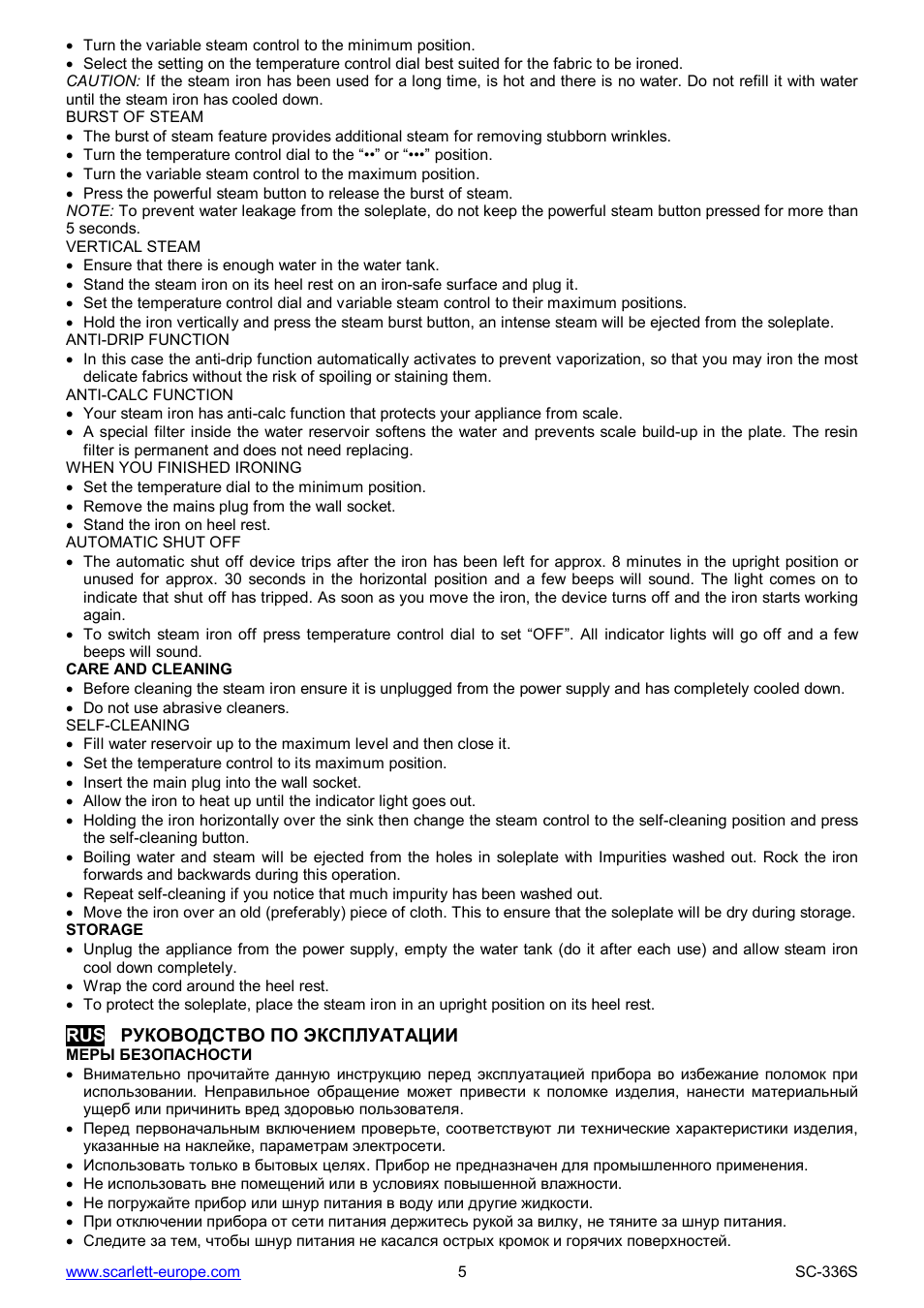 Scarlett SC-336S User Manual | Page 5 / 29