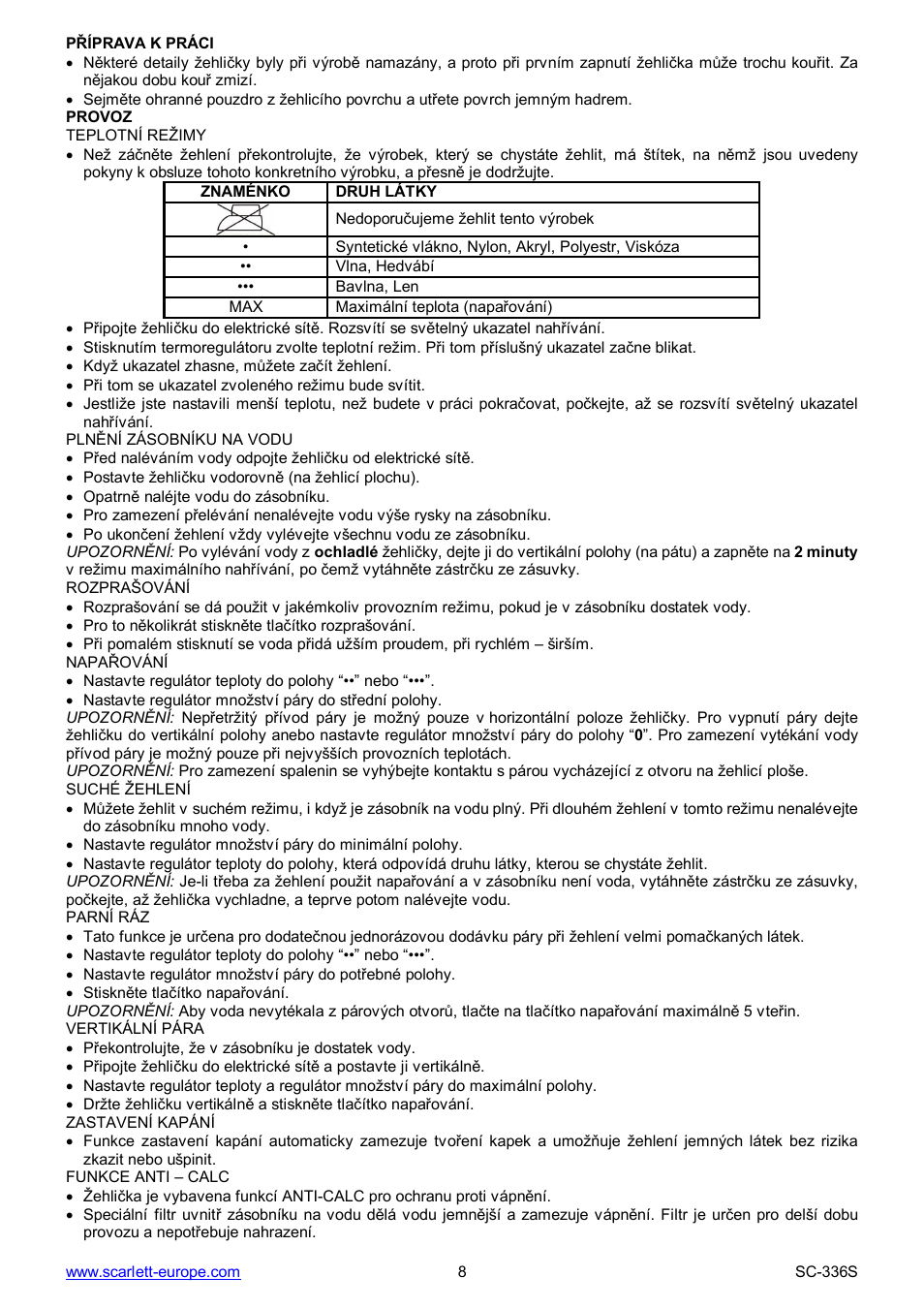 Scarlett SC-336S User Manual | Page 8 / 29