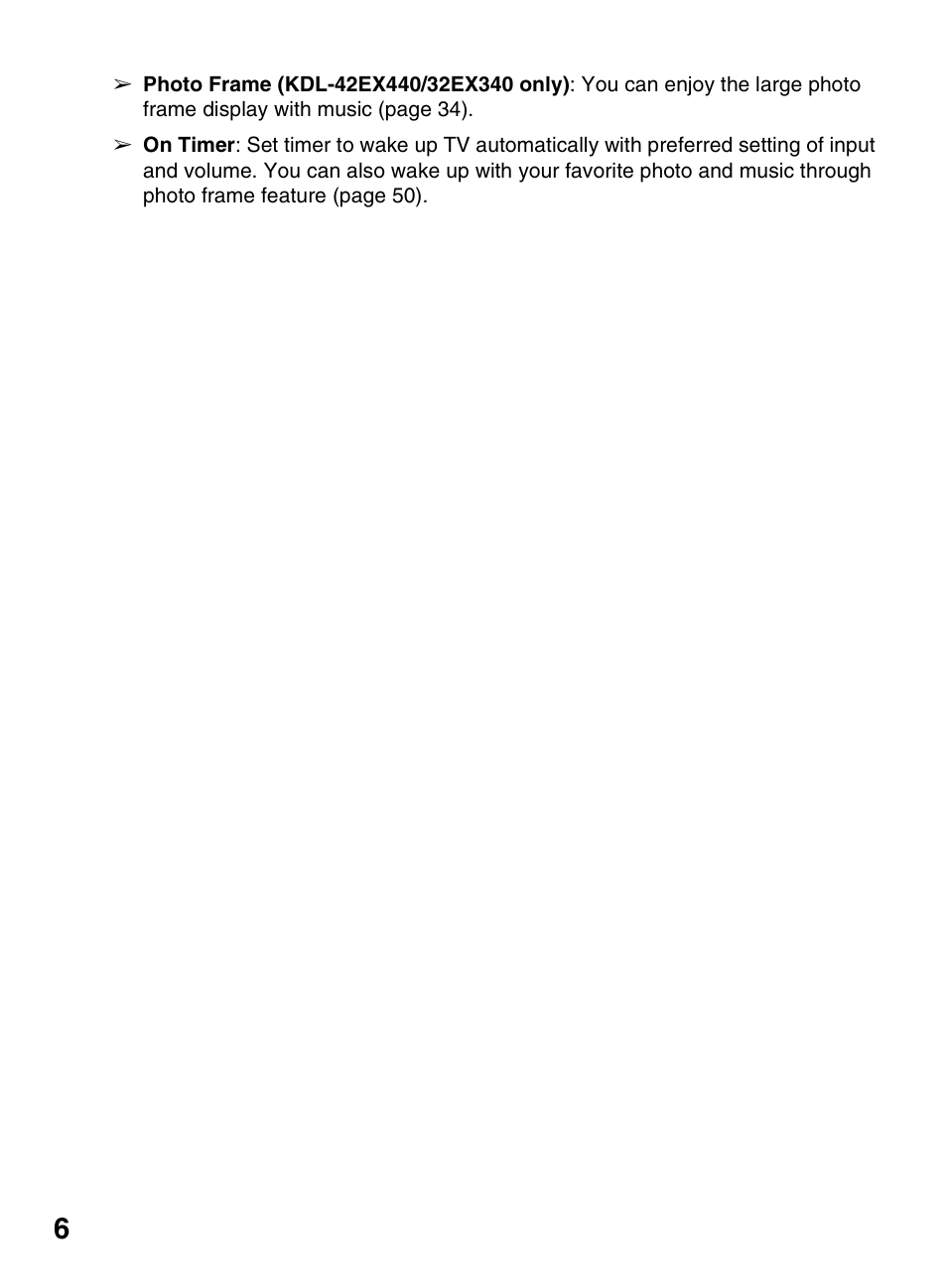 Sony KDL-42EX440 User Manual | Page 6 / 76