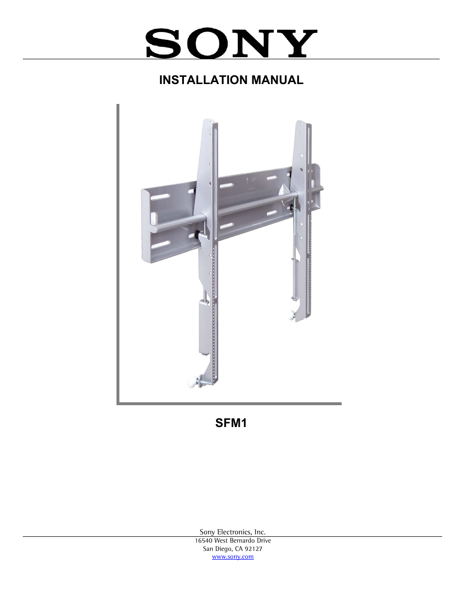 Sony SFM-1 User Manual | 18 pages