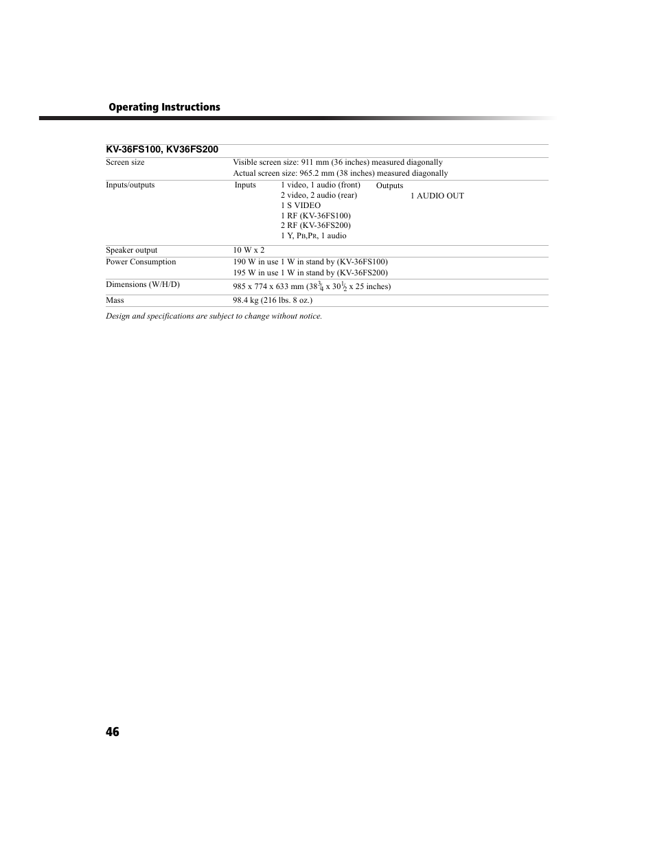 Sony KV-27FS200 User Manual | Page 54 / 64