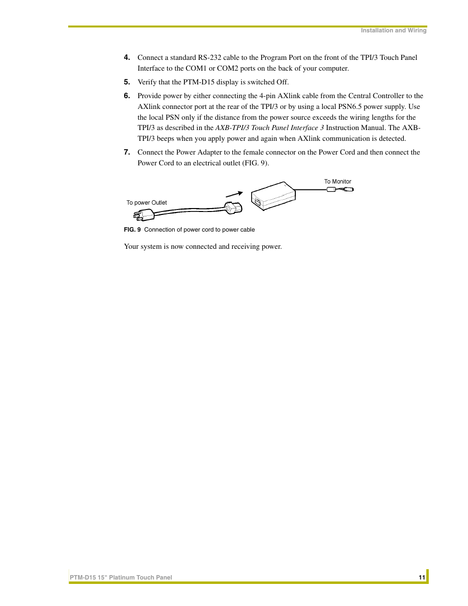 AMX PTM-D15 User Manual | Page 17 / 42