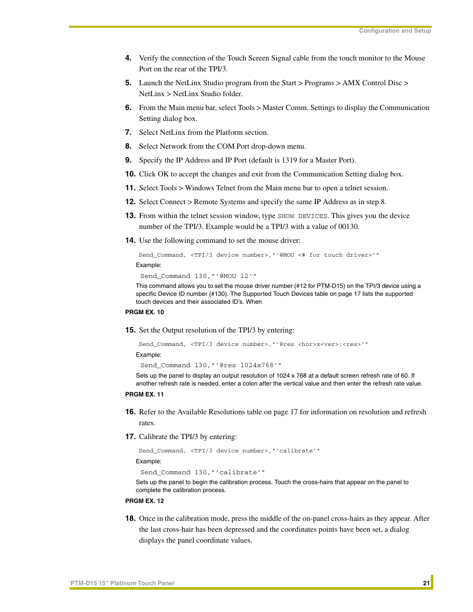 AMX PTM-D15 User Manual | Page 27 / 42