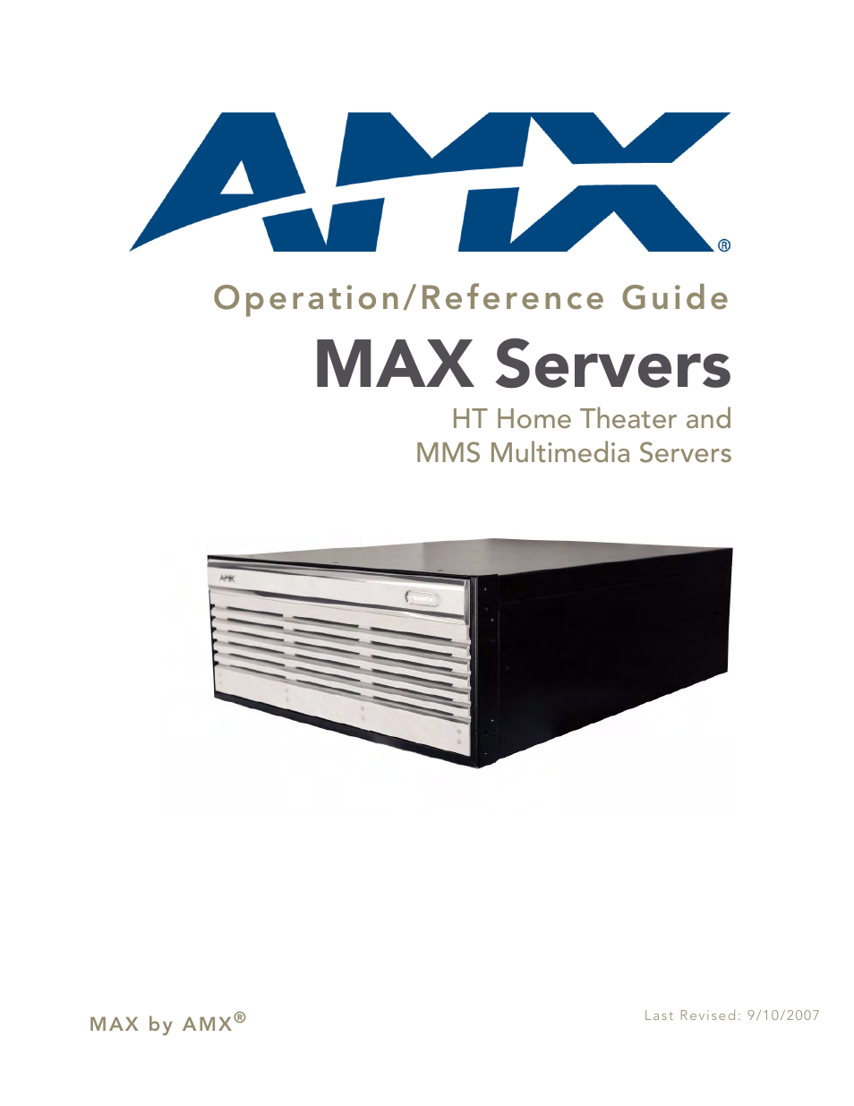 AMX MAX Servers User Manual | 80 pages