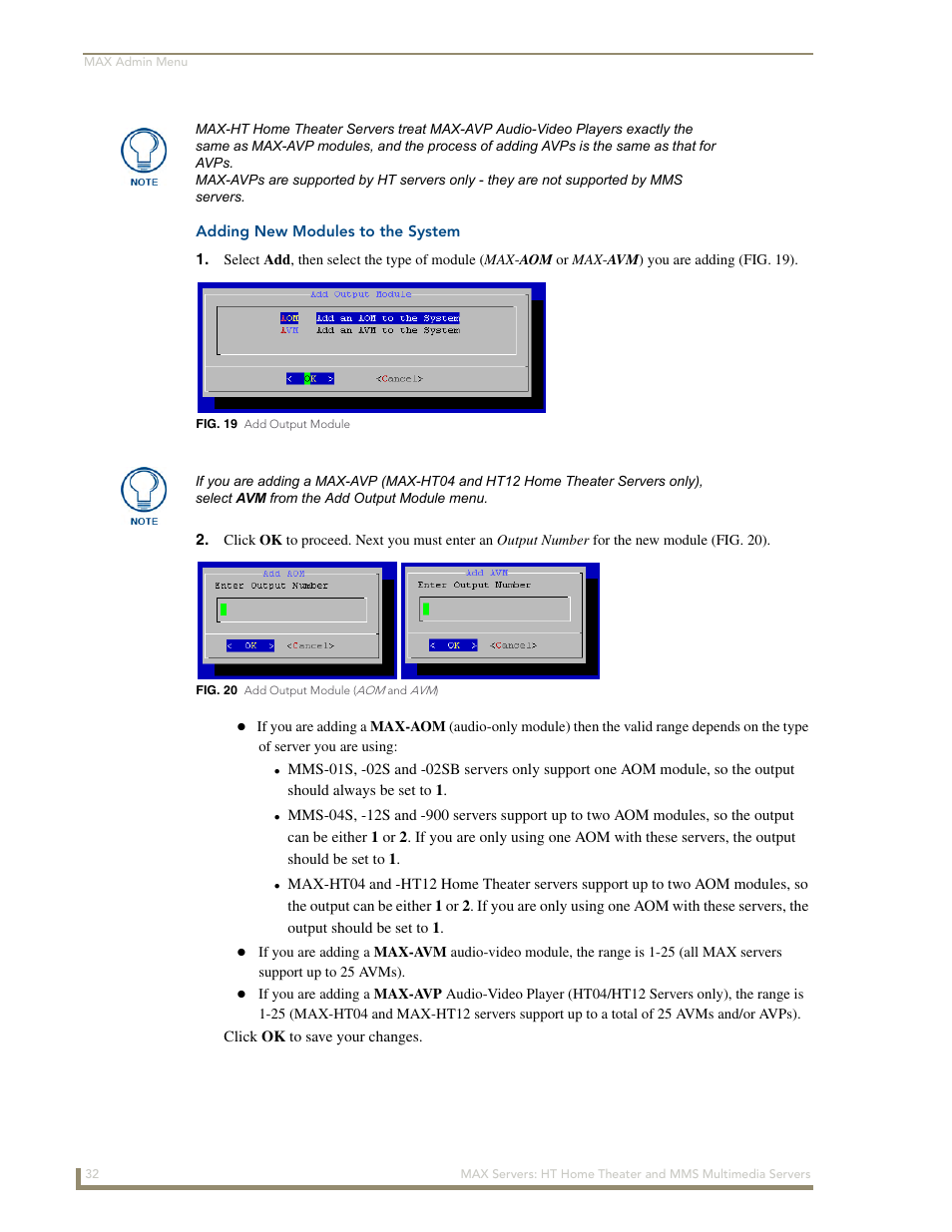 Adding new modules to the system | AMX MAX Servers User Manual | Page 38 / 80