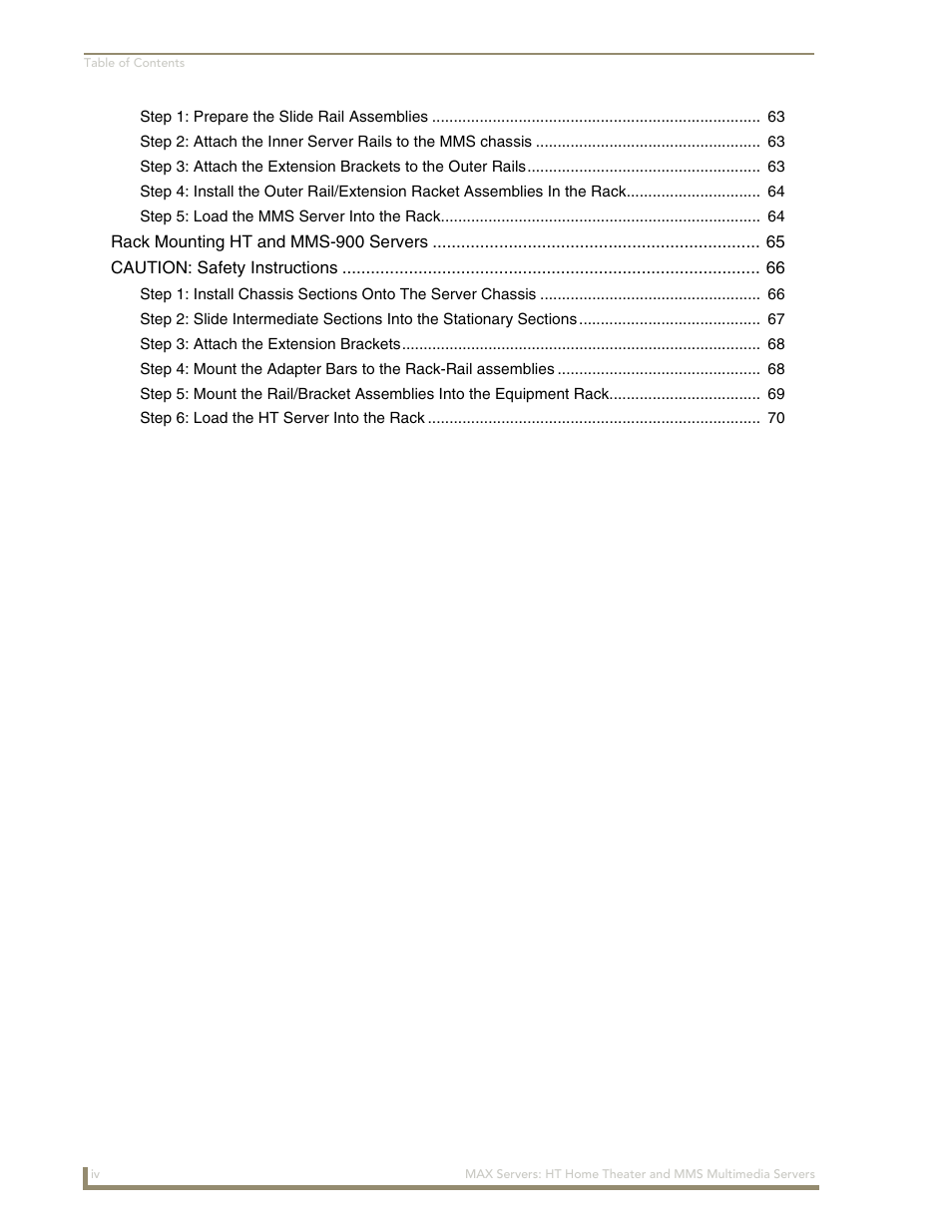 AMX MAX Servers User Manual | Page 6 / 80