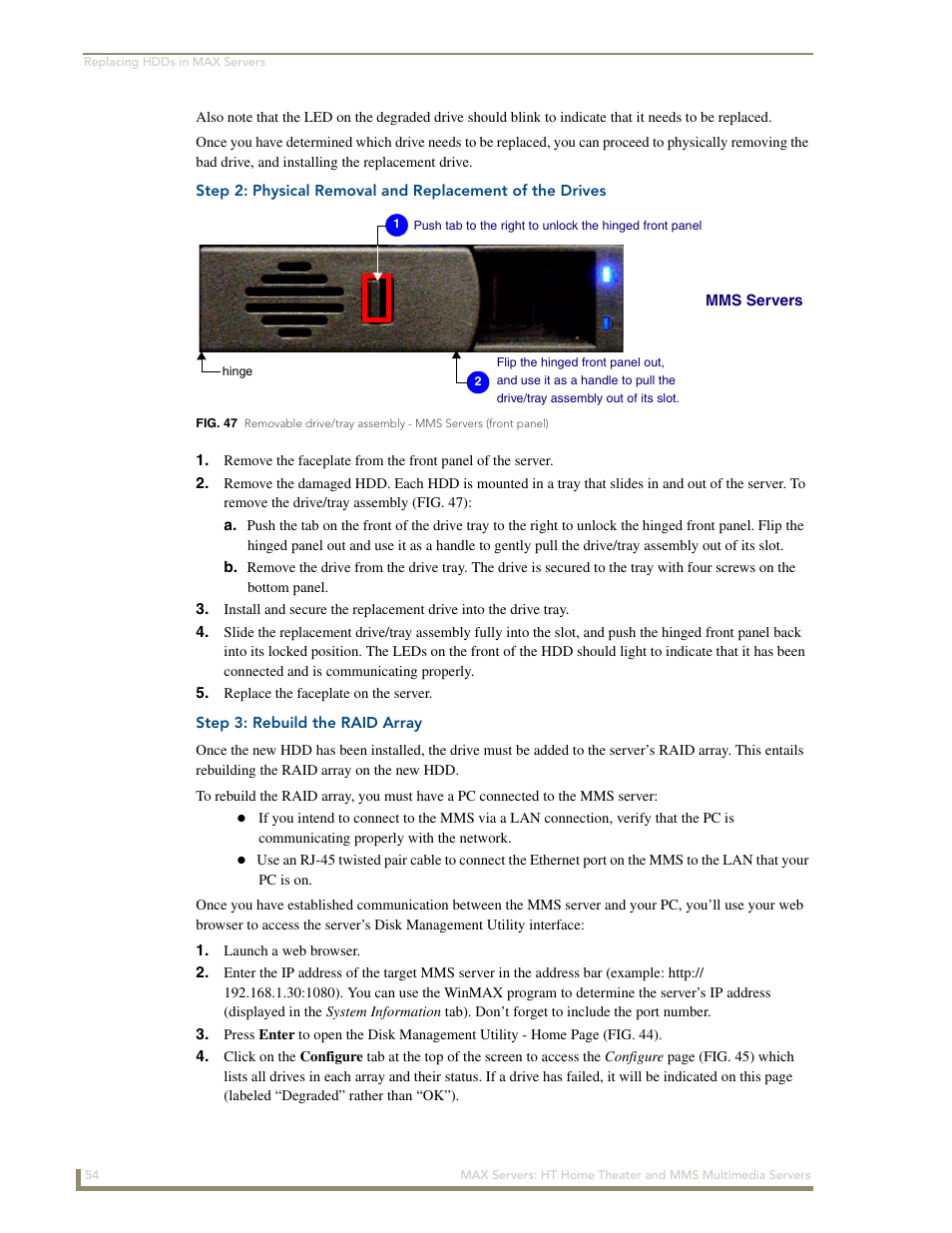 Step 3: rebuild the raid array | AMX MAX Servers User Manual | Page 60 / 80