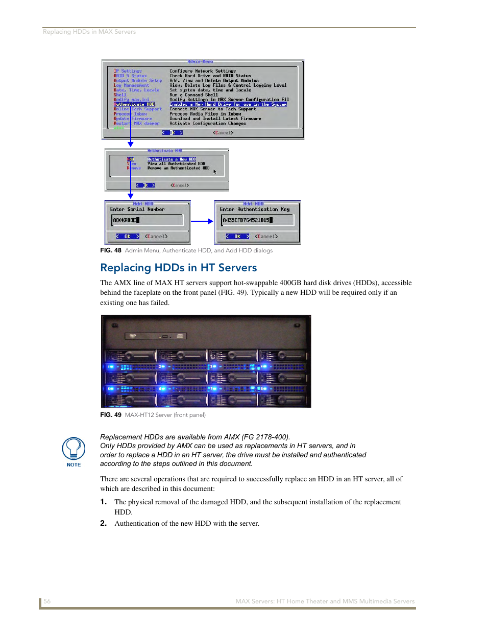 Replacing hdds in ht servers | AMX MAX Servers User Manual | Page 62 / 80