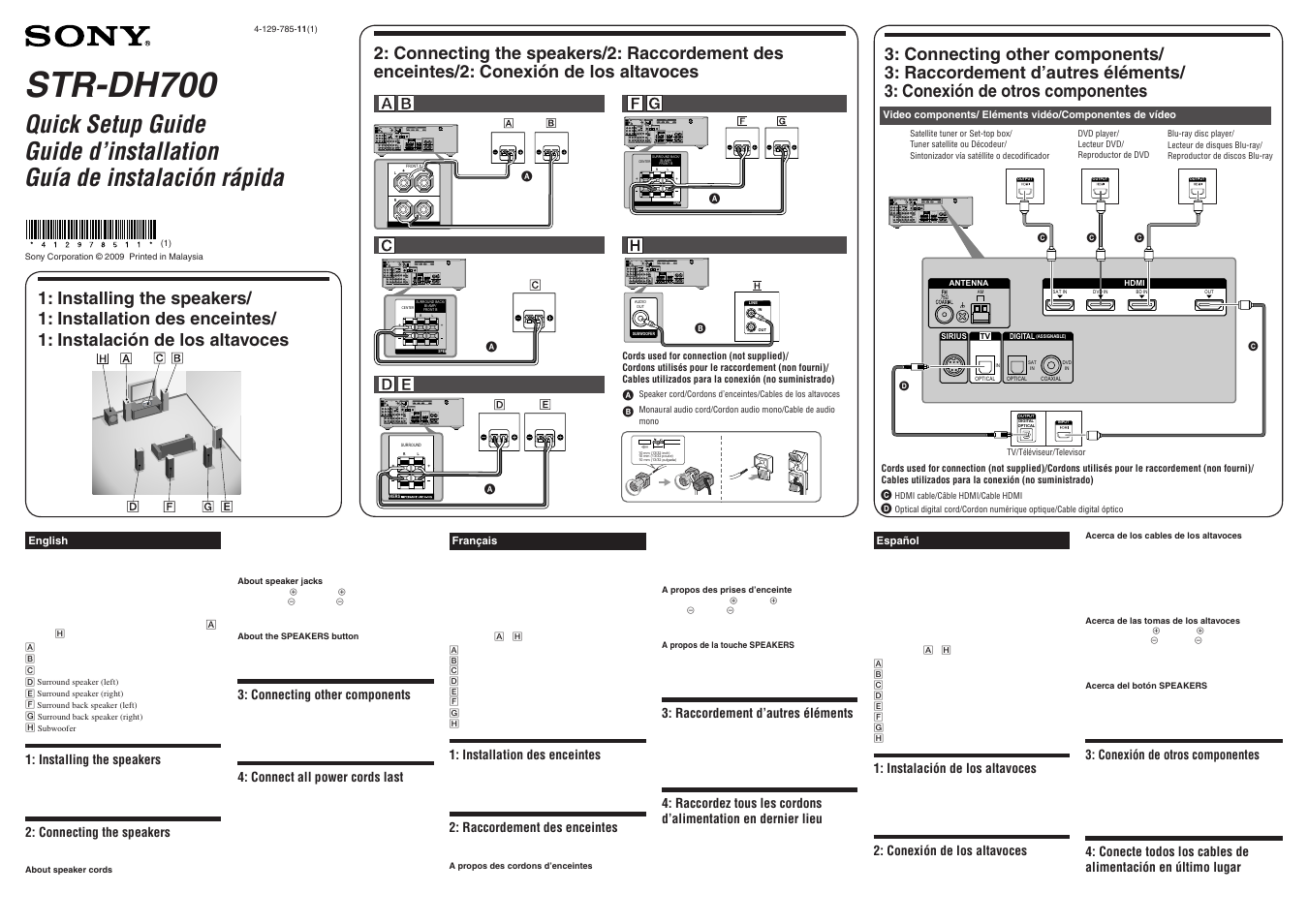 Sony STR-DH700 User Manual | 2 pages