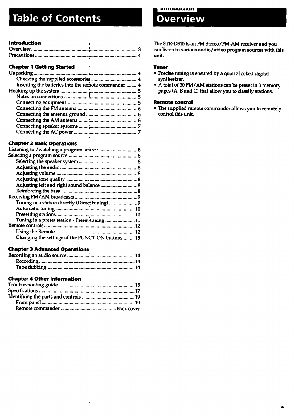 Sony STR-D315 User Manual | Page 3 / 20