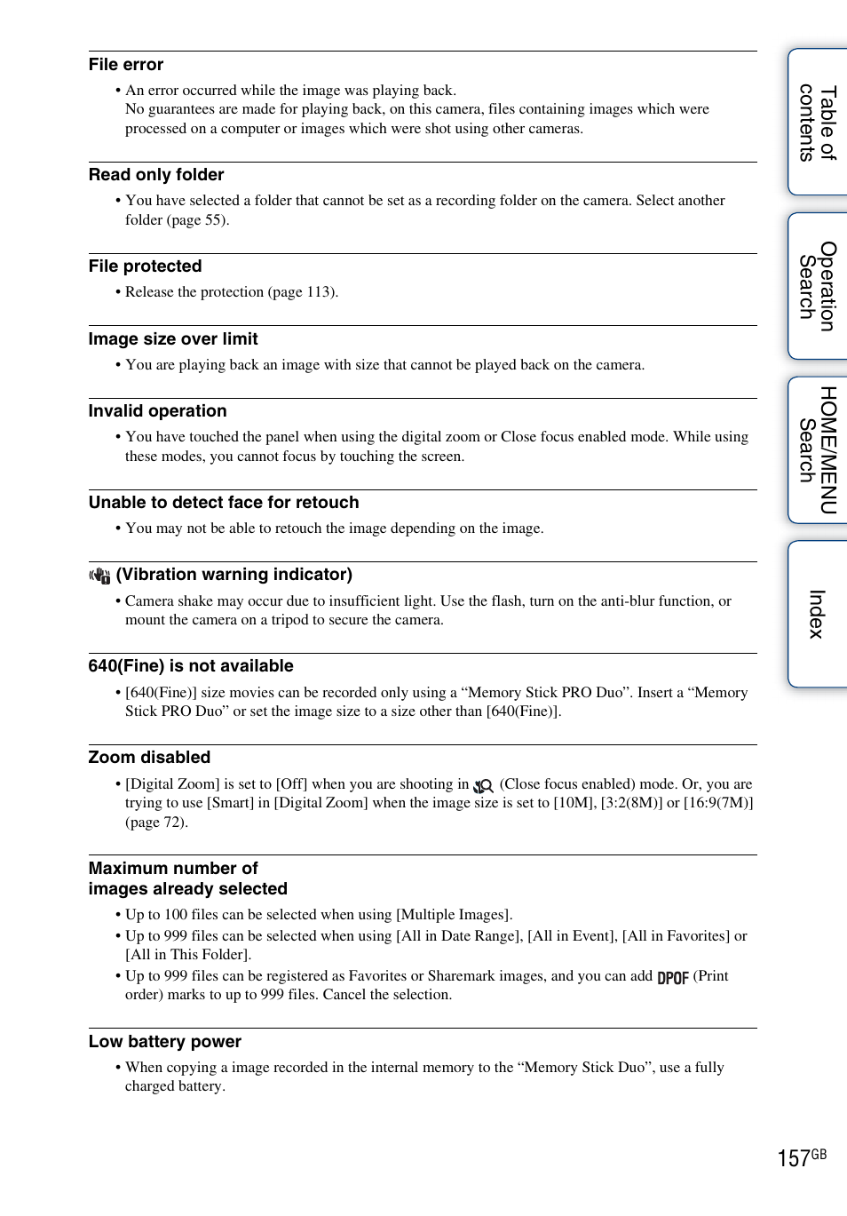 Sony DSC-T700 User Manual | Page 157 / 170