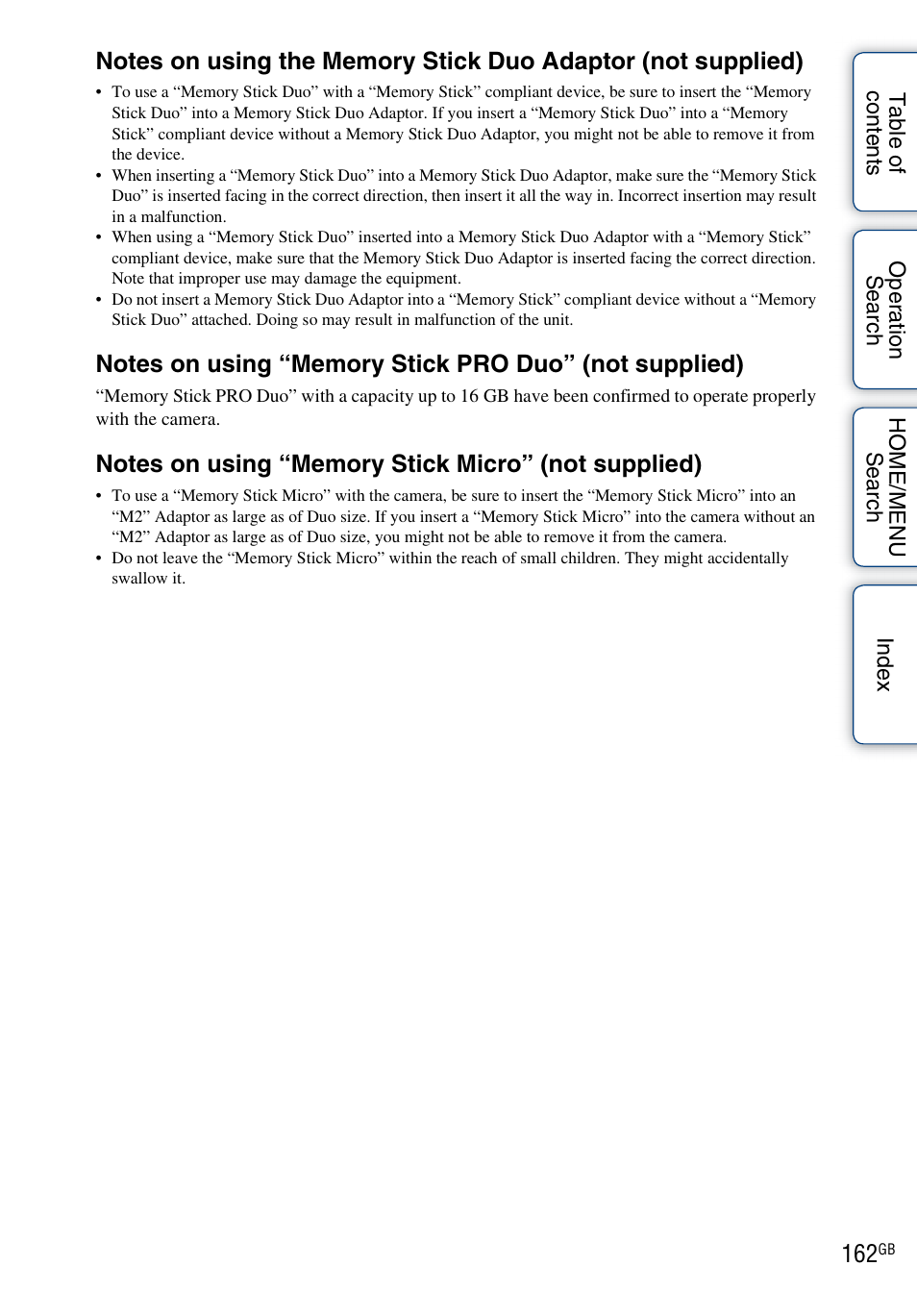 Sony DSC-T700 User Manual | Page 162 / 170