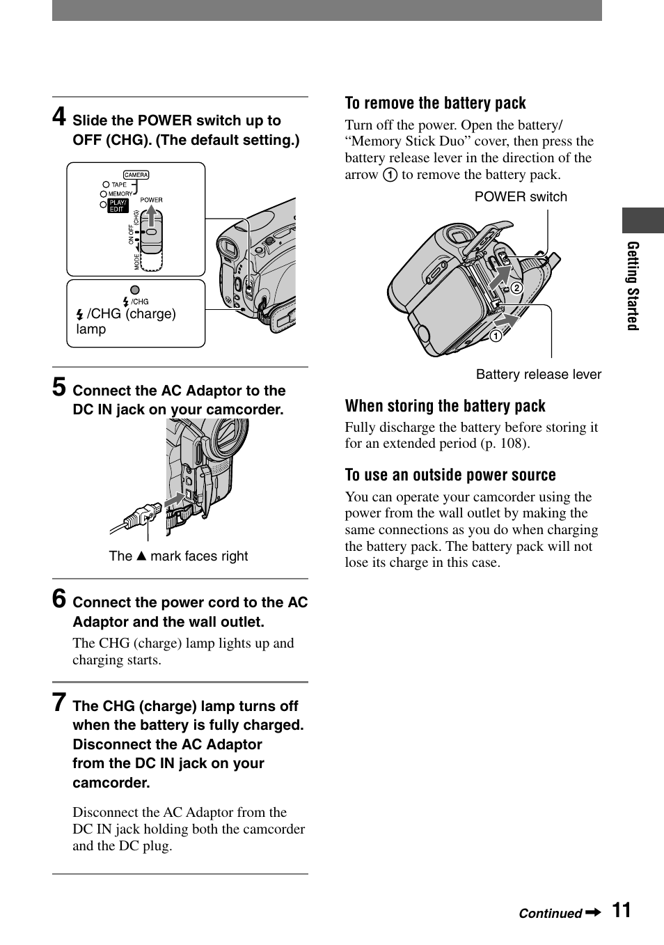 Sony DCR-HC90 User Manual | Page 11 / 123