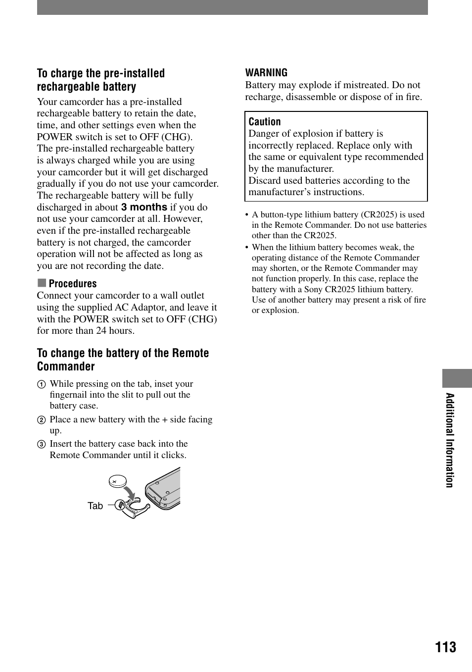 Sony DCR-HC90 User Manual | Page 113 / 123