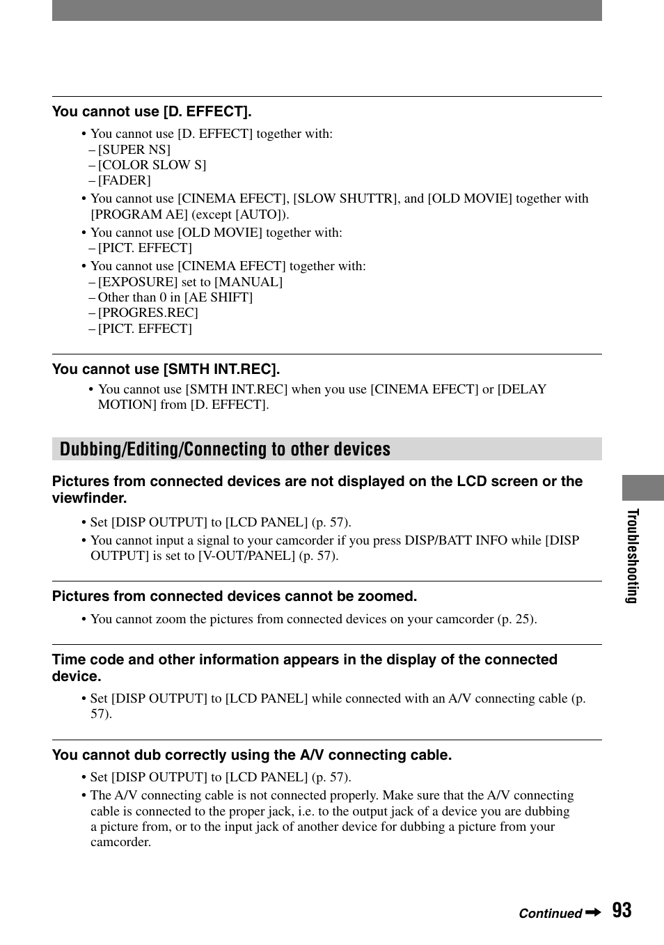 Dubbing/editing/connecting to other devices | Sony DCR-HC90 User Manual | Page 93 / 123