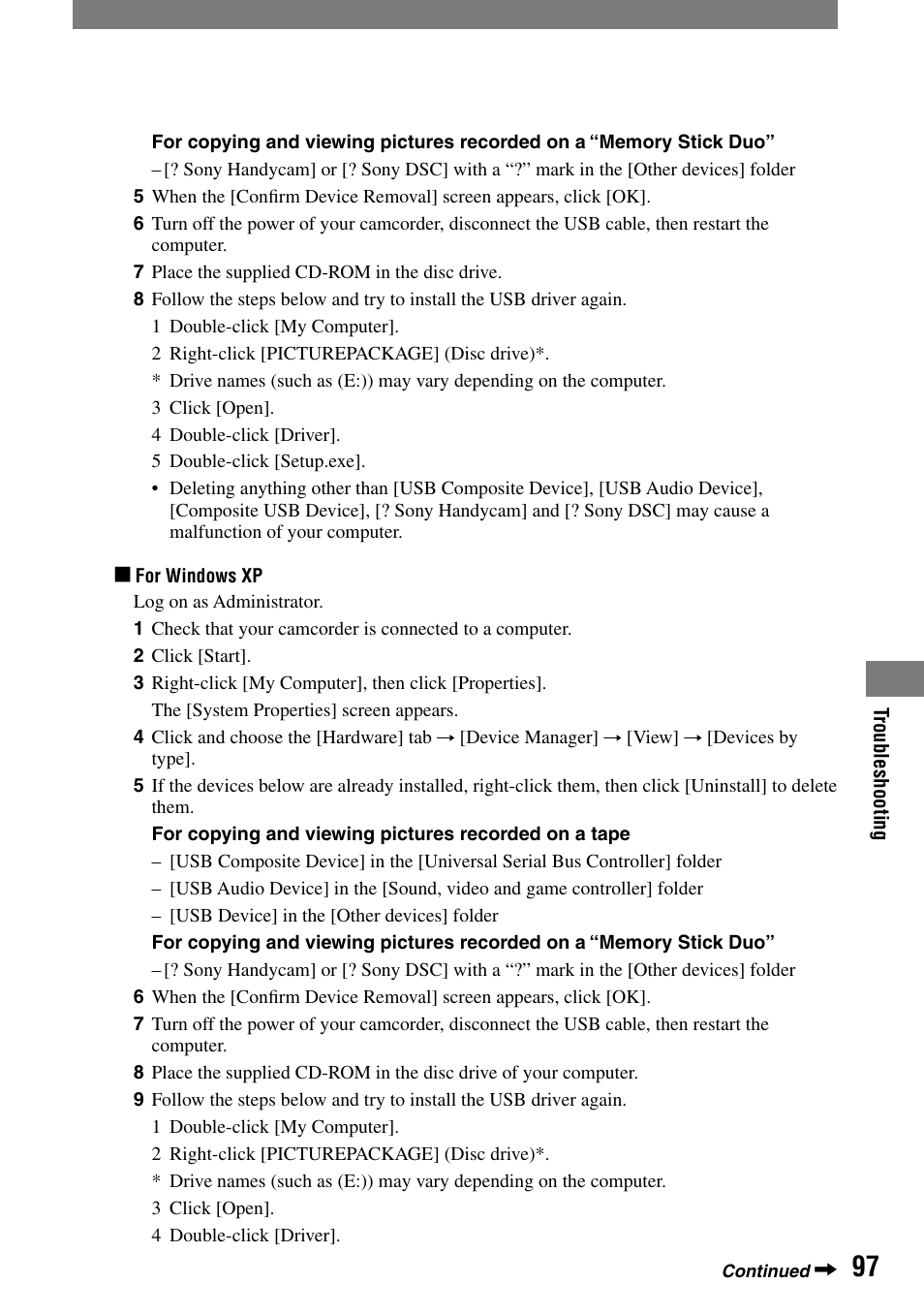 Sony DCR-HC90 User Manual | Page 97 / 123