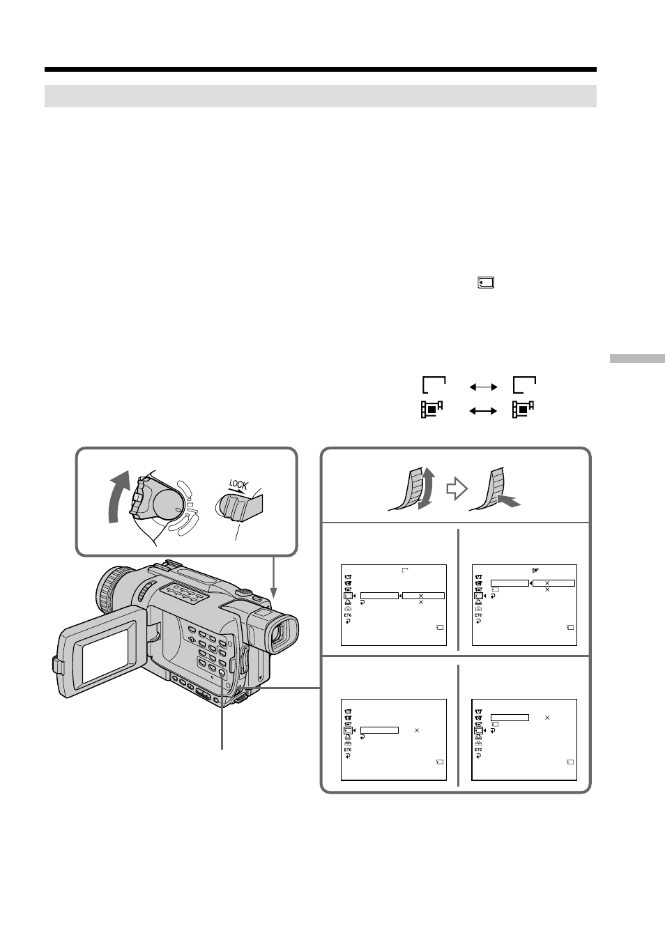 Selecting the image size, Moving pictures | Sony DCR-TRV240 User Manual | Page 121 / 212
