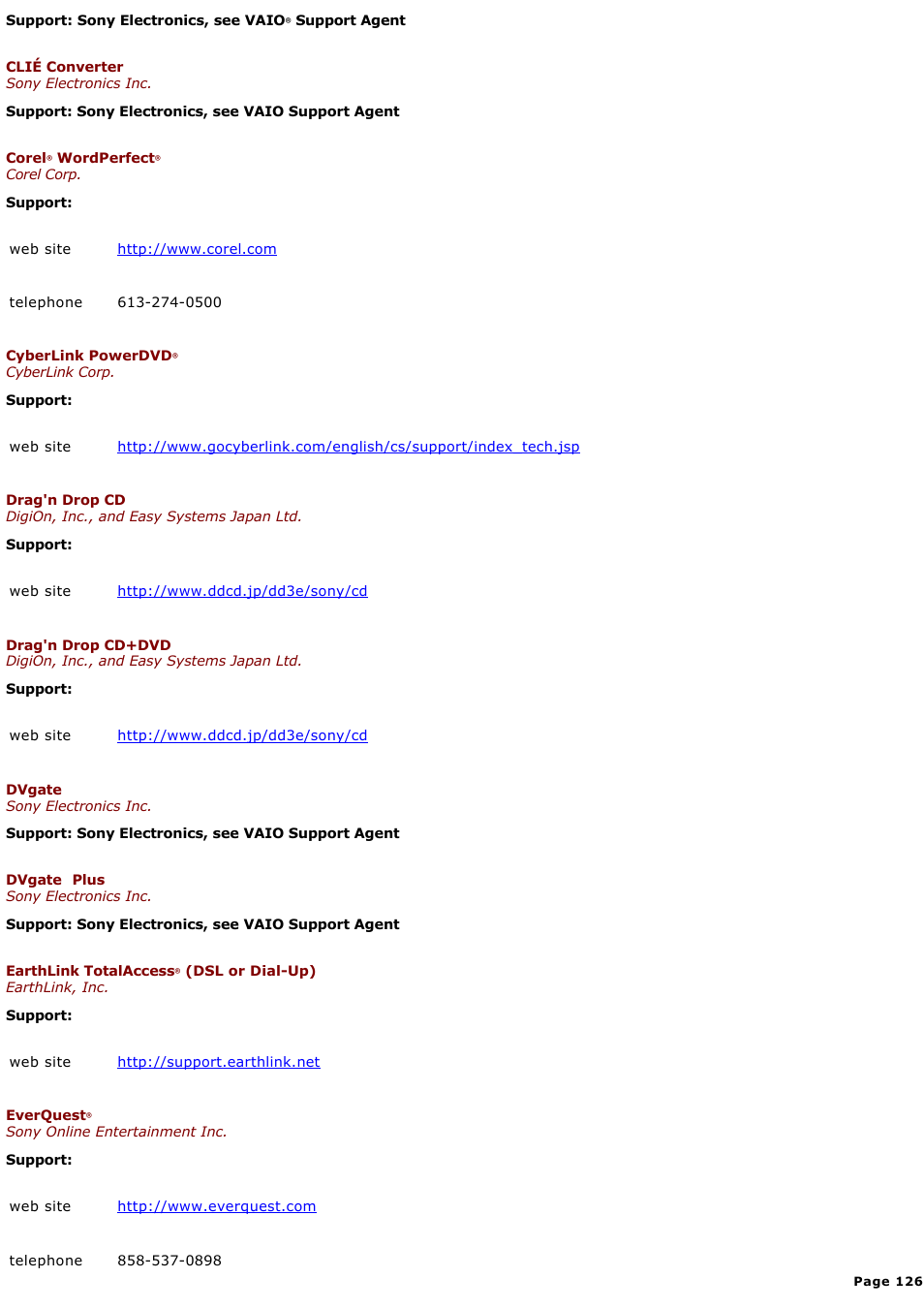 Sony PCG-V505DC2K User Manual | Page 126 / 131