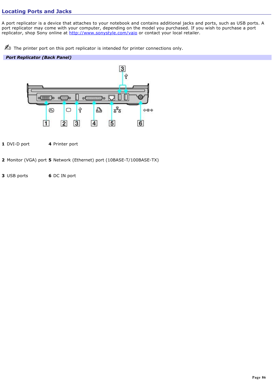 Locating ports and jacks | Sony PCG-V505DC2K User Manual | Page 86 / 131