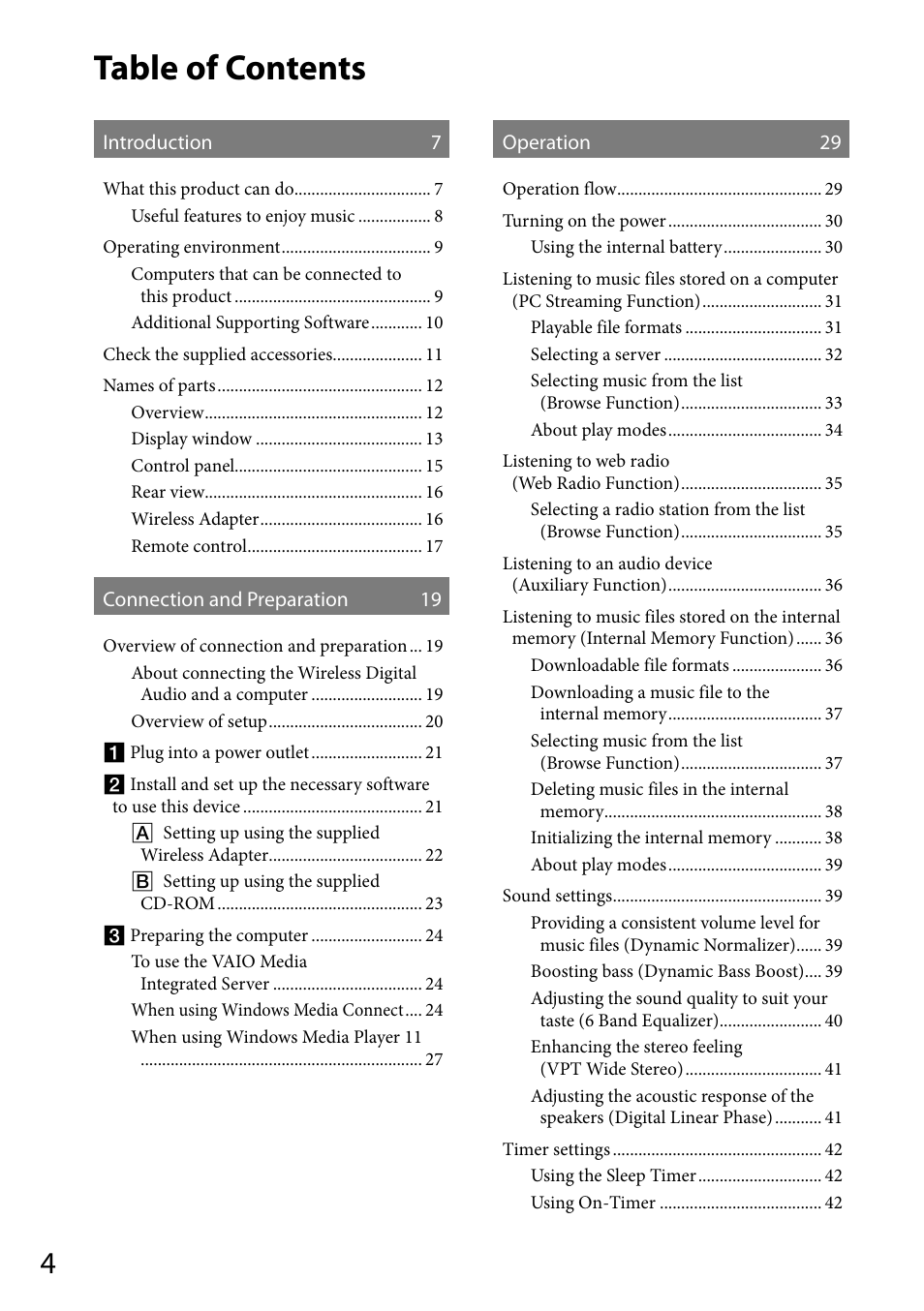 Sony VGF-WA1 User Manual | Page 4 / 75