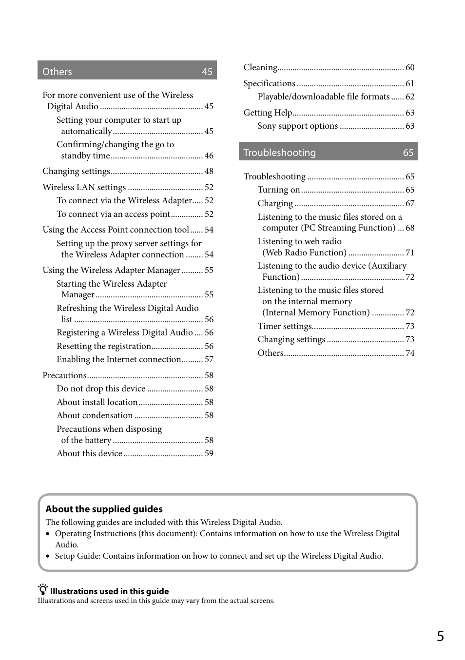 Sony VGF-WA1 User Manual | Page 5 / 75